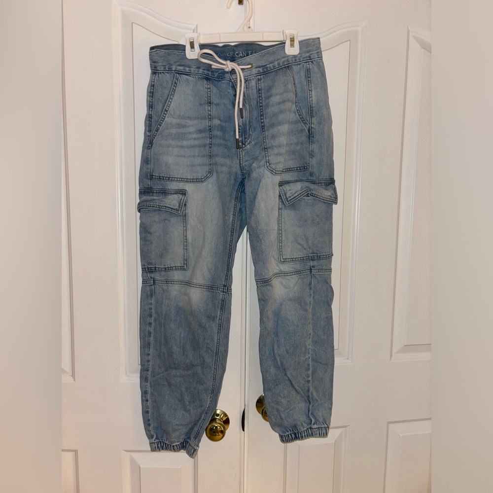 American Eagle Light Blue Cargo Jeans